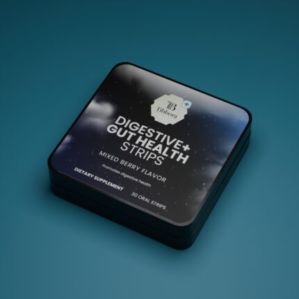 Digestive gut health oral strips with probiotics and digestive enzymes