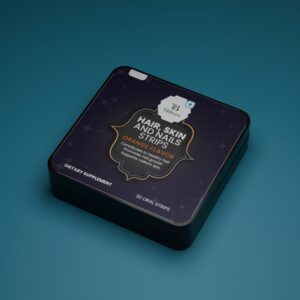 Hair skin and nails oral strips with biotin vitamin D3 and folate