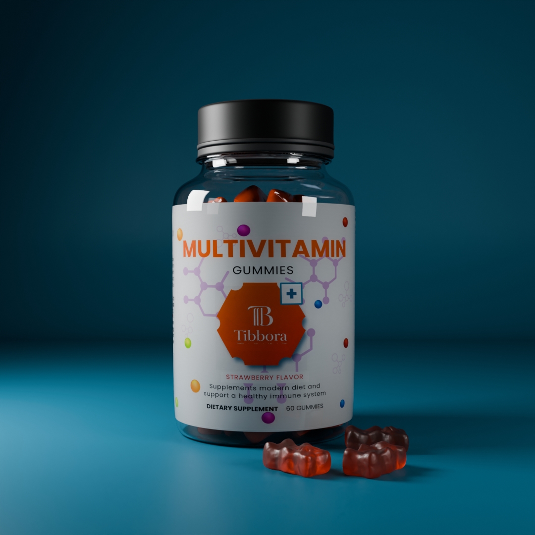 Strawberry flavored multivitamin gummies dietary supplement