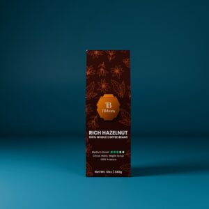 Rich hazelnut coffee medium roast arabica beans with nutty flavor
